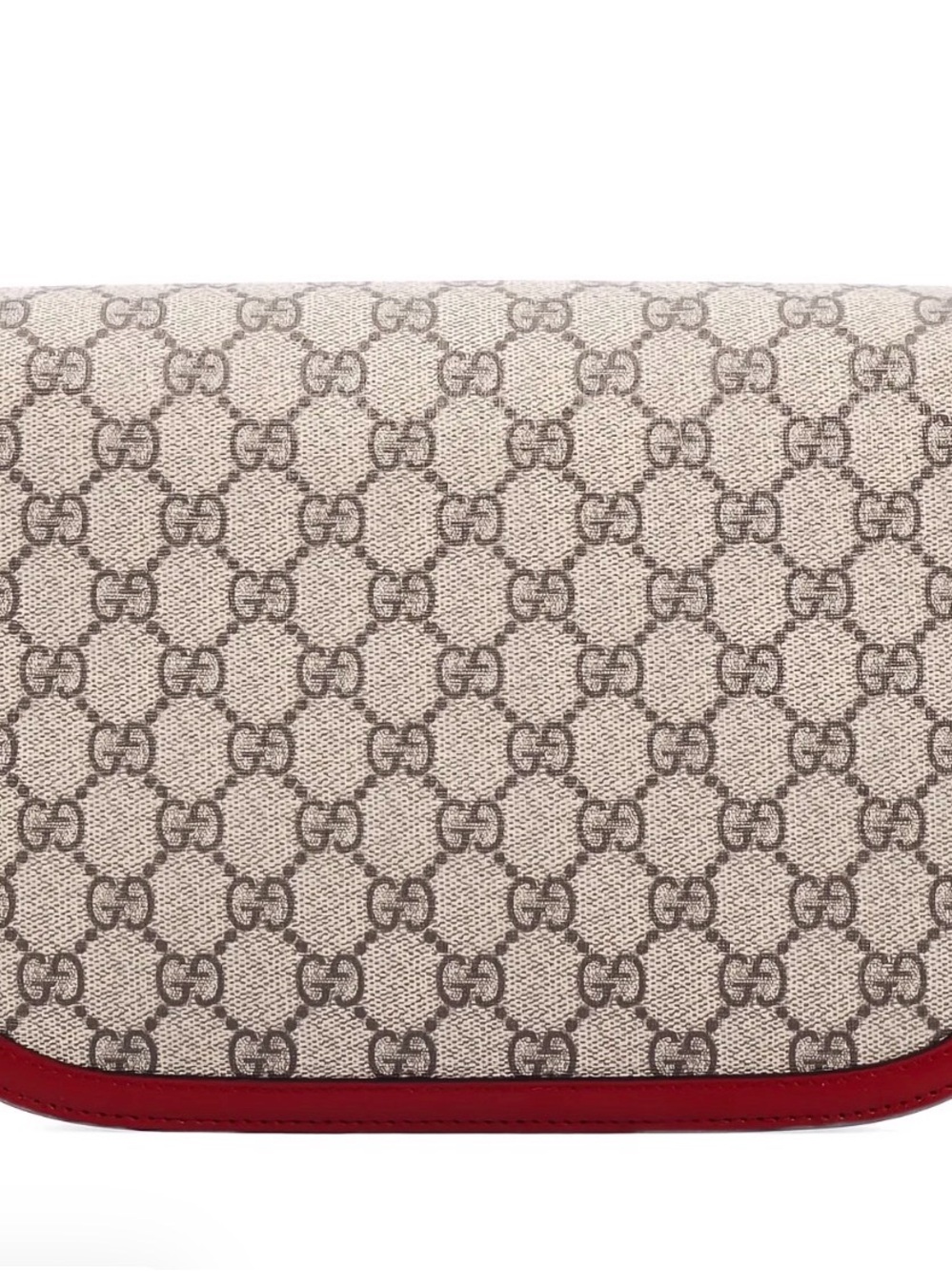 Gucci Red and Beige GG Canvas Shoulder Bag with Gold Hardware with dust bag - Picture 2 of 10